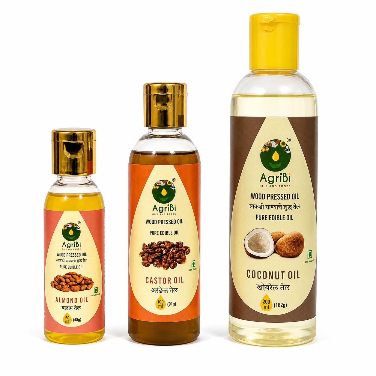 Beauty Combo – Almond Oil + Coconut Oil + Castor Oil